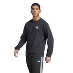 adidas Men Cotton M FEELCOZY SWT, Sports Sweatshirts, BLACK/WHITE, Medium