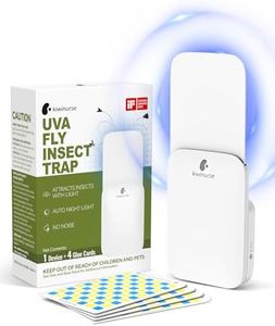 Flying Insect Trap Indoor - Plug-in Fly Catcher and Killers Includes Refills for House Flies, Fruit Flies, Gnats,Cover up to 600 ft², Off-White, 1 Trap + 4 Refills
