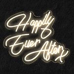 DYBDEU Happily Ever After Neon Signs for Bedroom Wall Decor, Home, Wedding,warm white