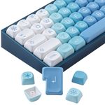 Sunzit Cute Custom Keycaps 148 Keys PBT Keycap Set,MOA Profile Keycaps Dye-Sub Blue Snow Monster Keycaps for Cherry MX Switches ISO/ANSI UK Layout Mechanical Gaming Keyboard