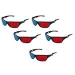 veorly 5x Red and Blue Anaglyph Dimensional 3D VISION Glasses For TV Movie Game DVD