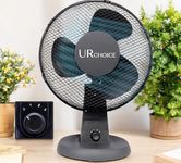 UR CHOICE 12" Desk Fan - Matt Series, Rotary Knob Control, Tilting Head, Oscillating, Quiet Powerful Motor, 3 Speed Settings, Portable Table Fan for Home & Office