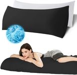 Ubauba Memory Foam Body Pillow with Cover, Full Large Body Pillows Insert for Adults with Envelope Closure Pillowcase, Firm & Fluffy Long Bed Pillows for Sleeping (20x54 inch, Black)