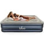 iDOO Inflatable Mattress, Blow Up Mattress, Double Airbed with Built in Pump, Air Bed, Guest Bed Self Inflating with Flocked Surface for Home and Camping 193x137x46cm 295kg MAX