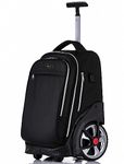 NEW TILAMI Rolling Backpack 19 inch Teens Rolling Backpack Cute Wheeled Laptop Backpack Bookbag Roller Travel Bag College, Black, 19 inche