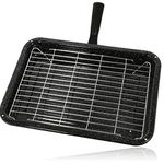 SPARES2GO Small Grill Pan, Rack & Detachable Handle compatible with Neff Oven Cookers