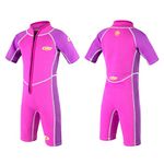 Osprey Childrens Toddlers 3 Mm Shorty Summer Wetsuit With SPF 50+ For Boys And Girls, Oyster - Pink, Age 3 EU