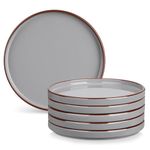 vancasso Venus Dessert Plates Set of 6-8 Inch Grey Ceramic Salad Plates, Small Dinner Plates, Microwave, Oven and Dishwasher Safe, Scratch Resistant Modern Rustic Style Stoneware Dishes for Kitchen