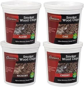 Camerons All Natural Extra Fine BBQ Wood Chips, 4 Pack - Alder, Cherry, Oak, Hickory (4 Pints, 0.473L ea) - Kiln Dried Sawdust Shavings for Smoking Guns, Smokers, Smoke Boxes - Barbecue Grilling Gift