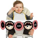 Big Dot of Happiness Beware of Pirates 1st Birthday - I Am One - First Birthday High Chair Banner