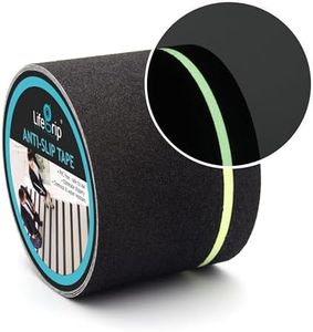 LifeGrip Anti Slip Traction Tape with Glow in Dark Green Stripe, 4 Inch x 38 Feet - Best Grip, Friction, Abrasive Adhesive for Stairs, Tread Step, Indoor and Outdoor, Black (4 inch X 38 feet)