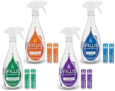 JAWS Cleaners Home Cleaning Kit, Multi-Surface Kitchen, Glass, Shower and Hardwood Floor, 2 Refill Pods Included. Refillable Cleaning Supplies.