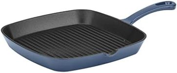 CUISINART CI30-23BG Chef's Classic Enameled Cast Iron 9-1/4" Square Grill Pan, Provencal Blue