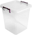 Plastic Storage Box Boxes Lid Handles Food Container Home Kitchen Office Box UK (15L Deep)