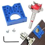 Hinge Jig Drill Guide Set,35mm Professional Door Concealed Hole Drilling Jig Forstner Bits Set Positioner for Cabinet Hinge Woodworking Kitchen Cupboard