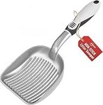 Sifter w/Deep Shovel Litter Scoop - Designed by Cat Owners - Durable ABS Plastic Litter Scoop, Scooper Solid Strong Handle. by iPrimio. Patented.