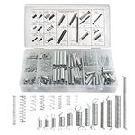 BGTXINGI 200Pcs 20 Kinds Zinc Plated Steel Coil Spring Wire Metal Extension and Compression Spring Repair Tool Assortment Kit