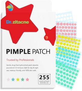Pimple Patches for Face, Hydrocolloid Patch Acne Patches Professional 255 Pcs 5 Colors & Sizes(8,10,12,14,16mm) Matches Different Size, Cute Star Spot Stickers Zit Absorbing Covering, Tea Tree