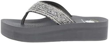 Yellow Box Women's Balat Flatform Sandal, Platform 1.25 inches, Heel 1.75 inches, Medium-High Comfortable Flip-Flop, Grey, 10