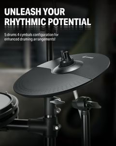 Donner DED-200X Electronic Drum Set – Mesh Pads, 8-Piece Kit