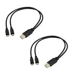 UCEC Dual Micro USB Splitter Charge Cable Power up to Two Micro USB Devices At Once From a Single USB Port (2pack)