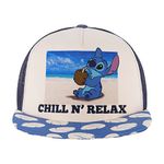 Concept One Unisex Adult Disney Stitch Trucker Hat, Chill N Relax Skater Baseball Cap, Multi, One Size US