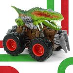 Oriate Dinosaur Stunt Cars Toys with Mech Exhaust, Friction Powered Cool ATV Velociraptor Truck for Boys, Push and Go Racing Monster Dino Car for Kid 3 Years and Up 209-G2(1Pack)