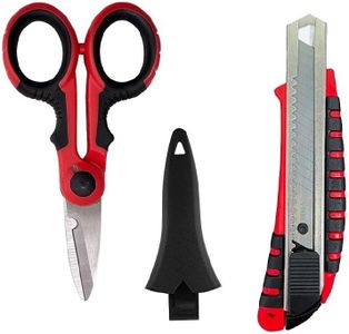 Tijeras de electricista, tijeras electricidad de acero con mueca para pelar y cortar, tijera para electricista con funda de transporte, practico cuter de regalo.