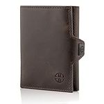 Trusador Verona Men,Women Wallets Trifold Slim Front Pocket Leather RFID Wallet (Brown Vintage, Without Coin Pocket)