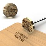 Custom Branding Iron for Wood, Create Your Personalized Wood Burning Stamps, Personalized Stamp for Logo Name Patterns, Food & Leather | Metal Electric Stamping Kit (1"x1" Custom Metal Stamp Head)