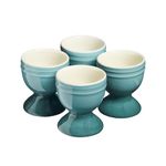 Cooks Professional Egg Cup Set of 4 | 4 x 40ml Ceramic Egg Holders | Egg Cups | Stoneware Dinnerware Set | Teal