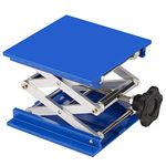 stonylab 8x8 inch Lab Jack, 200x200 mm Anodized Alumunium Top Deck Laboratory Support Jack Platform Lab Lift Stand Table Scissor Jack with 15 KG Support Weight, 60 to 320 mm Vertical Lift Range