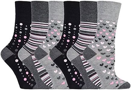 6 pairs Gentle Grip Loose Top Non Binding Elastic Bamboo Socks UK 4-8 EUR 37-42 (RM36)