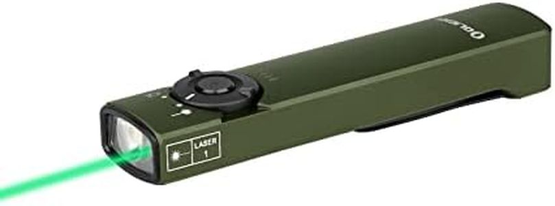 OLIGHT Arkfeld Flat Flashlight 1000 Lumens Dual Light Source EDC Lights with Green Beam and White LED Combo, Powered by Rechargeable Built-in Battery for Outdoors, Emergency, Work(OD Green Cool White)