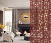 Planet Decor Modern Attractive Hanging DIY Room Divider Static Java Decorative Wall Screen Partition for Decorating Living Dining Room Kitchen & Bedroom Set of 12 (Dark Brown)