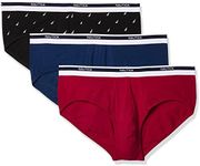 Nautica Men's Classic Cotton Stretch Multipack Briefs, Nautica Red/Estate Blue/Sail Black, Large