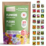 25 Packs Sachets Flowers Varieties Heirloom Seeds Packets Seeds 25 Planting Labels 100% Non-GMO. Produced in USA. Sachets de graines potagères