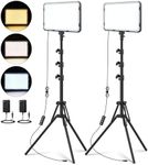 Unicucp 2 Pack LED Video Photography Lighting Kit 22W with 62.99-inch Tripod Stand, 2500-8500K Studio Lights for Live Streaming/Social Media Video Recording/Makeup/Content Creation/Photo Shoot