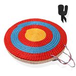 Venmark 50 cm Straw Archery Target - Traditional 3 Layer Handmade Archery Target for Bow and Arrow - Complete with Finger Tab