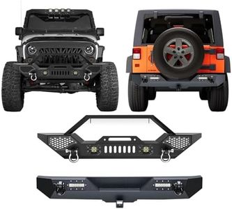 Front Bumper & Rear Bumper Combo for 2007-2018 Wrangler JK & JKU (2/4 Doors) - Rock Crawler Full Width Off-Road Bumper Set