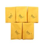 Alnicov 5PCS Universal Microfiber Polishing Cleaning Cloth for Musical Instrument Guitar Violin Piano Clarinet Trumpet Sax Yellow