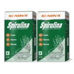 SUNOVA Spirulina Capsules – Nature’s Own Superfood and Nutritional Supplement,Spirulina for Full Body Support – 60 Capsules (Pack of 2)