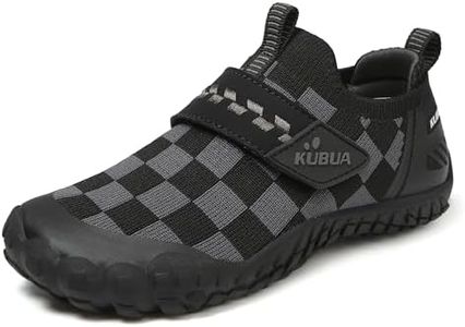 KUBUA Kids Hiking Water Shoes Boys Girls Barefoot Shoes Multifunctional Tennis Sneakers Toddler Little Big Kid Black Grey 8 Toddler