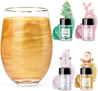 Edible Glitter - 4 Colors Luster Dust Edible, 100% Food Grade Edible Glitter for Drinks, Cakes, Easter Eggs, and Cookie Decoration, Vegan-Friendly Edible Luster Dust（0.18oz/5g）