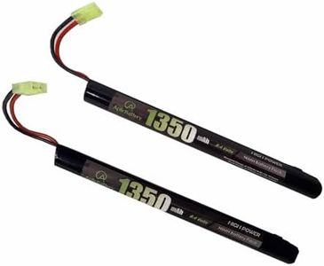 RAYMAX AplicBattery 2Pack 8.4v 1350mAh NIMH Airsoft Battery with mini Tamiya, 2/3A 6S Stick Butterfly Nunchuck Compatible with Airsoft Rifle AEG Guns