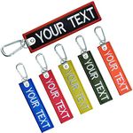 Personalized Keychain, Custom Embroidery Car Keychain Tag, Customized motorcycle Keychains for Men Women Car accessories ATV (Carabiner)