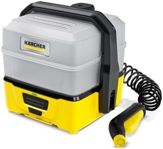Kärcher Nettoyeur à Pression Mobile OC 3 Plus, Pression Basse Douce, Batterie Lithium-Ion, Débit : 2 L/h, Poids : 2,3 kg, Réservoir d'Eau : 7 L, Tuyau d'Aspiration Spiralé : 2,8 m, Buse à Jet Plat