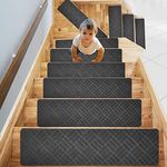 Carpet Stair Treads, 15pcs Non-slip Rugs with Non-slip Rubber Backing, 30"X8" Stair Carpet Removable and Machine Washable, Indoor Stair Runner Rugs Cover Mat Perfect for Pets Kids Elders (2)