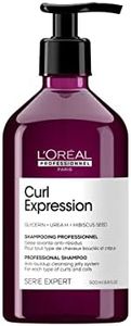 L'Oréal Professionnel Curly Hair Shampoo,Curl Expression Anti-Buildup Shampoo,For Curly and Coily Hair,Cleanses and Removes Buildup,Curly Hair Products,Silicone-Free,Sulfate-Free,Paraben-Free, 500 ML
