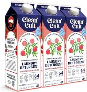 Ultra Concentrated Liquid Laundry Detergent Soap, 192 loads (96 oz), Long Lasting Scent, 90% Less Plastic, No Harsh Chemicals, Juniper Sandalwood, Defeats Stains & Odors, HE/Standard Compatible